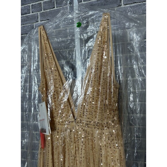 **NEW** Mac Duggal 10700 V Neck Sunset Sequin Gown Maxi Dress Size 20 - Picture 6 of 6